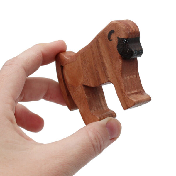 Baboon In Hand Wooden Figure by Good Shepherd Toys