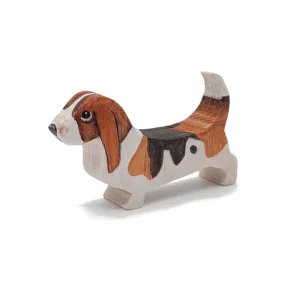 Basset Hound Wooden Dog Figure