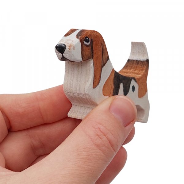 Basset Hound in Hand wooden dog by Good Shepherd Toys