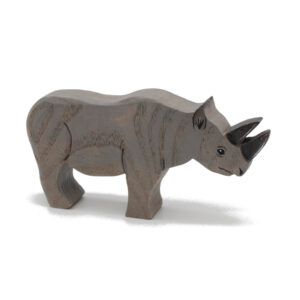 Black Rhino Wooden Figure