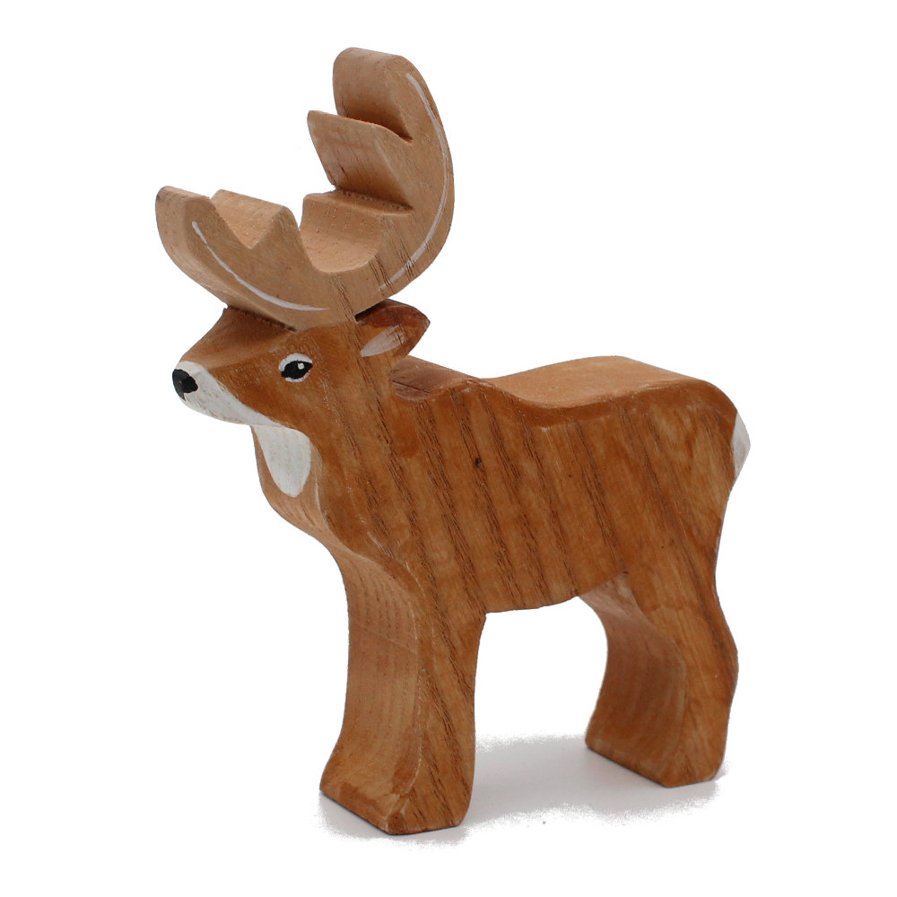 Deer Buck Wooden Figure
