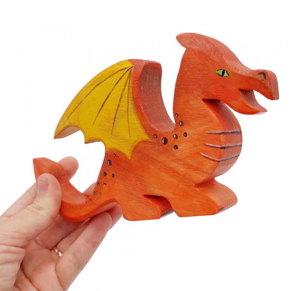 Shaped Wooden Dragon in Hand - by Good Shepherd Toys