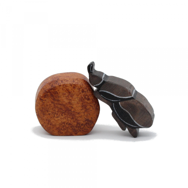 Dung Beetle Wooden Figure