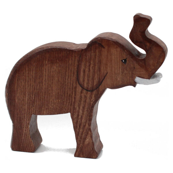 Elephant with Trunk Up Wooden Figure - by Good Shepherd Toys