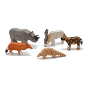 Endangered Five Wooden Animal Set (5 Figures)