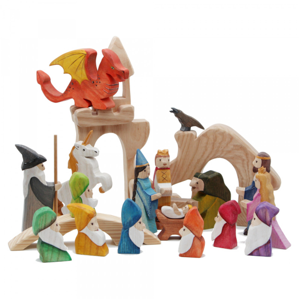 Fairytale Full Collection Set - 21 Shaped Wooden Figures - by Good Shepherd Toys