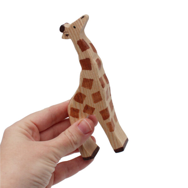 Giraffe Standing Wooden Figure in Hand by Good Shepherd Toys