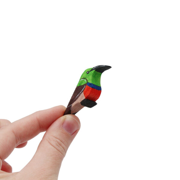 Greater Double-collared Sunbird Male Wooden Bird In Hand by Good Shepherd Toys