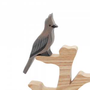 Grey Lourie (Go-away bird) / Medium Size Wooden Bird