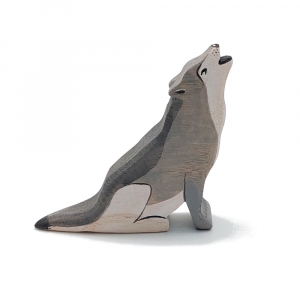 Grey Wolf Wooden Figure