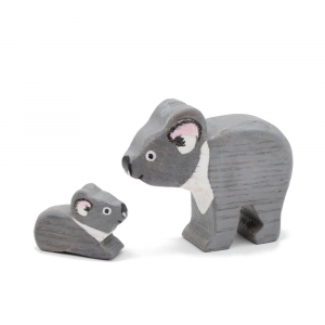 Mother and Child Koala Bears / Two Wooden Figures