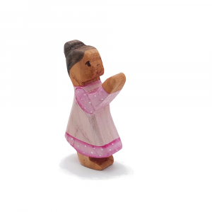 Little Girl Wooden Figure / Dark Skin