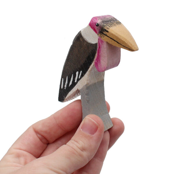 Marabou Stork Wooden Bird in Hand - by Good Shepherd Toys