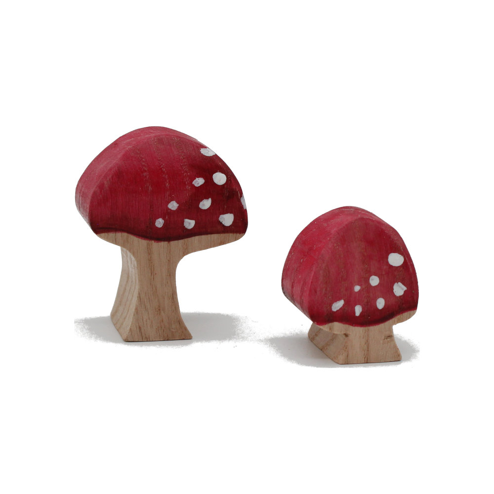 Two Mushrooms Wooden Figure