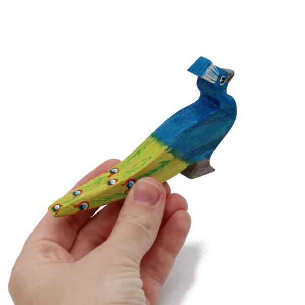 Peacock Male Wooden Bird In Hand by Good Shepherd Toys