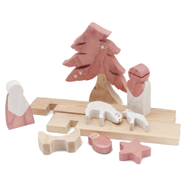 Wooden Nativity Set in Rose Gold 002 by Good Shepherd Toys
