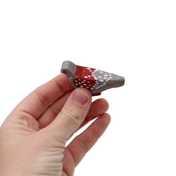 Speckled Pigeon Wooden Bird In Hand by Good Shepherd Toys
