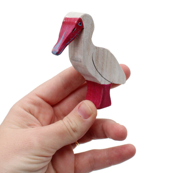 Spoonbill Wooden Bird in Hand by Good Shepherd Toys