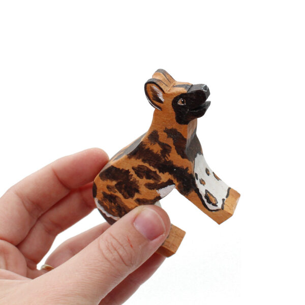Wild Dog Wooden Figure in Hand - by Good Shepherd Toys