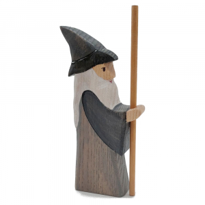 Wooden Wizard Figure with Staff