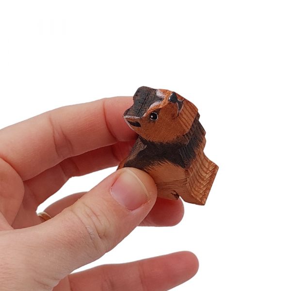 Yorkshire terrier wooden dog in hand by Good Shepherd Toys